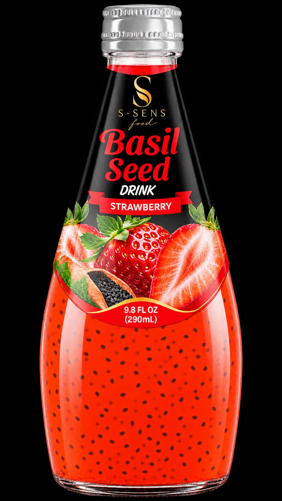 Boisson aux graines de basilic – Fraise